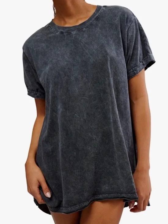 2 FP Movement by Free People Leg Day Raw Edge T-shirts Small Black & Orange - Picture 2 of 12